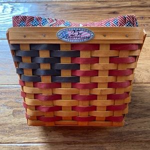 Longaberger 25th Anniversary Basket. Comes with liner and basket protector.